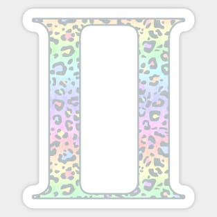 Gemini Zodiac Horoscope Symbol in Pastel Rainbow Leopard Print Sticker